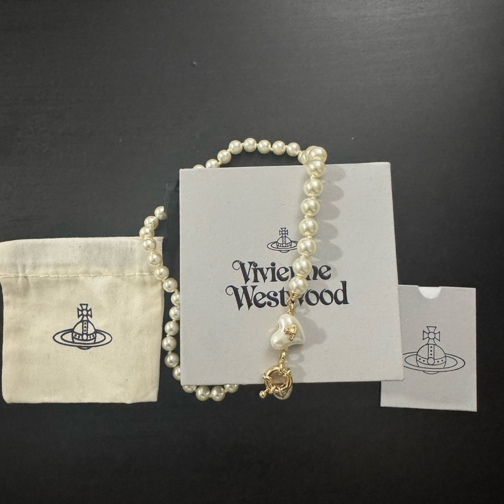 Vivienne Westwood Pearl Necklace with Gold Charm